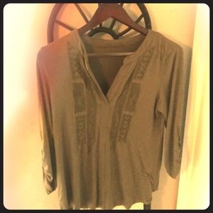 Kiss Green Three quarter sleeve top